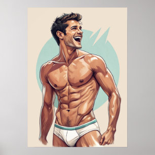 Poster les années 50 vintage - belle pose de type