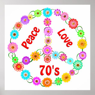 Poster les années 70 amour de paix