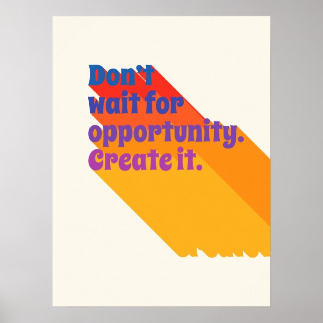 Poster les années 70 Citation Inspiration Retro Blue Red  (Devant)