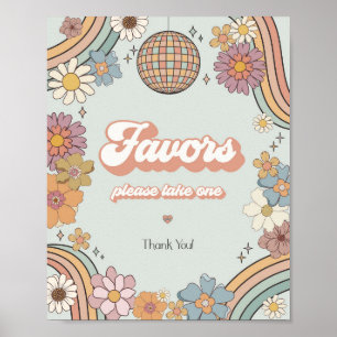 Poster les années 70 fleurie super thème rétro faveurs fê