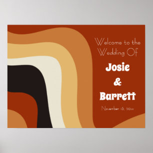 Poster Les années 70 Mariage rétro Brûlé Orange Super Bie