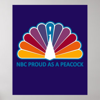 Poster les années 70 NBC Fier Comme Un Peacock Vintage