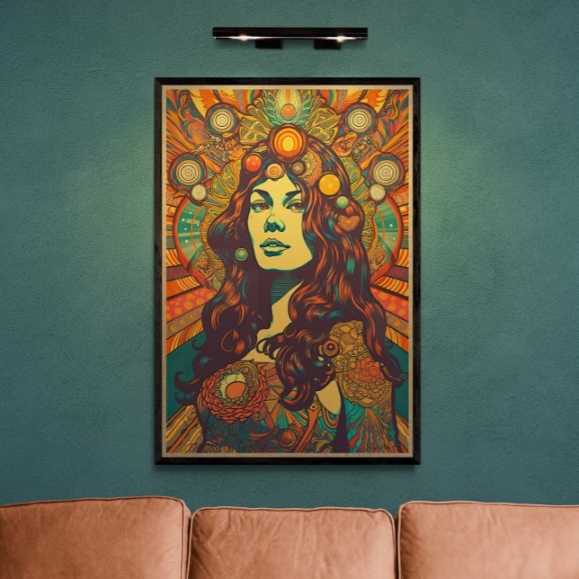 Poster les années 70 Retro Woman Portrait AI Art | Psyché (Créateur téléchargé)