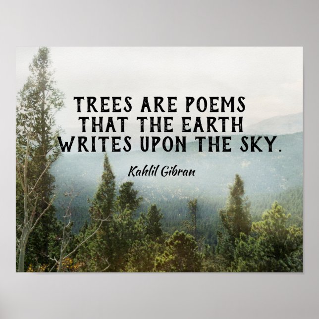 Poster Les arbres sont des poèmes littéraires Kahlil Gibr (Devant)
