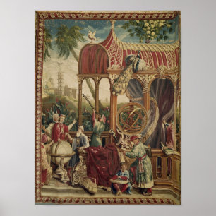 Poster Les astronomes, atelier de Beauvais, 1711