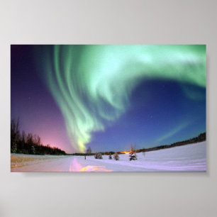 Poster Les aurores boréales ou aurores boréales