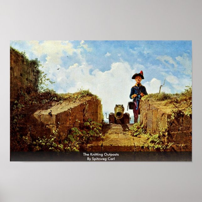 Poster Les Avant-Postes Du Tricot Par Spitzweg Carl (Devant)