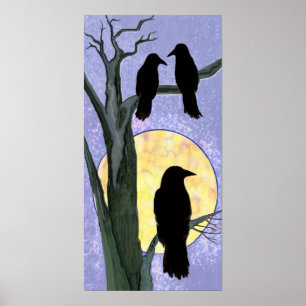 Poster Les aventures dans un arbre au lever du soleil