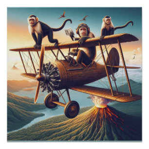 Poster Les aviateurs de singes fantasques à la conquête d