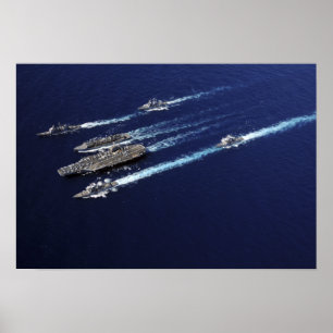 Poster Les bateaux de groupe de grève de transporteur