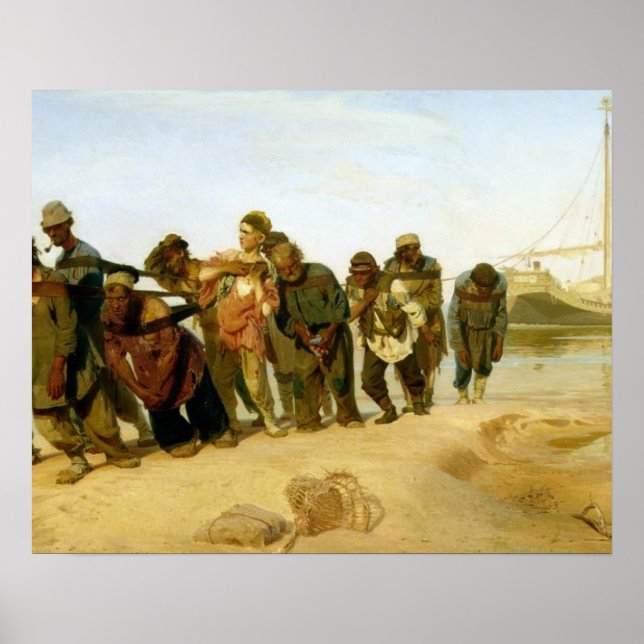 Poster Les Bateaux sur la Volga, 1870-73 (Devant)