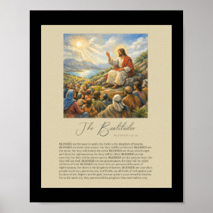 Poster Les Béatitudes Matthieu 5:3–12 Sermon sur la monta