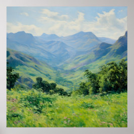 Poster Les beaux-arts de Green Forêt Peaks | Impressionni