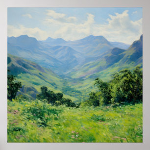 Poster Les beaux-arts de Green Forêt Peaks   Impressionni