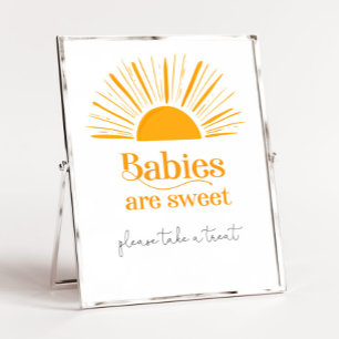 Poster Les bébés au soleil sont du baby shower doux