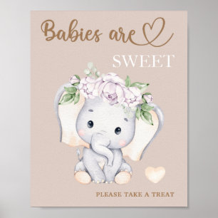 Poster Les bébés baby showers éléphants sont doux prendre