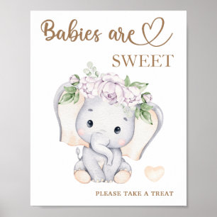 Poster Les bébés baby showers éléphants sont doux prendre
