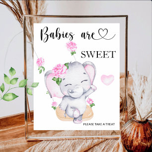 Poster Les bébés baby showers éléphants sont doux prendre