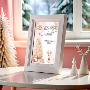 Poster Les bébés cerfs d'hiver sont douces Prenez un soin