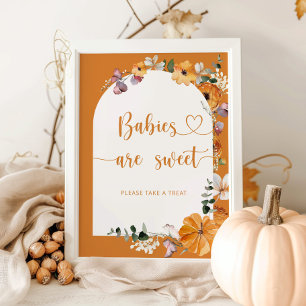 Poster Les bébés citrouilles d'arc d'automne sont de doux