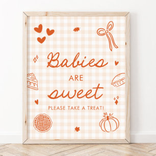 Poster Les bébés Cutie Pie Gingham Orange d'Automne sont