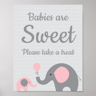 Poster Les bébés éléphants roses sont doux S'il vous plaî