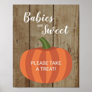 Poster Les bébés rustiques sont le Baby shower Citrouille