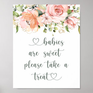Poster Les bébés sont Baby showers doux et la végétation 