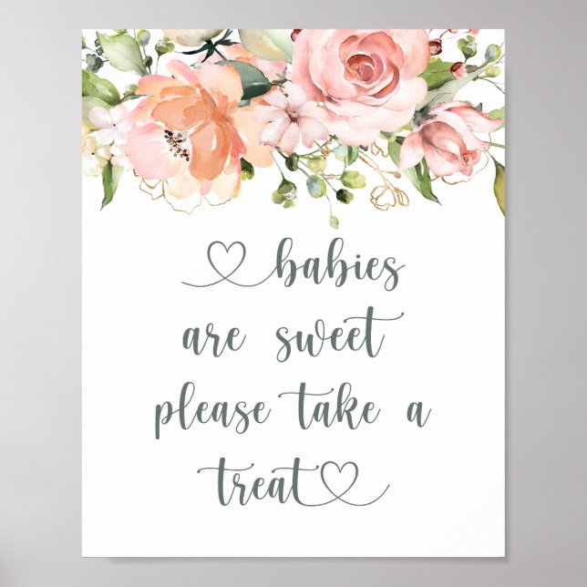 Poster Les bébés sont Baby showers doux et la végétation  (Devant)