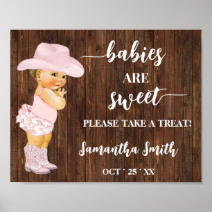 Poster Les bébés sont doux prendre une gâterie Cowgirl Ba