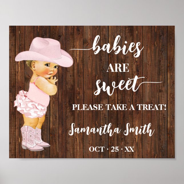 Poster Les bébés sont doux prendre une gâterie Cowgirl Ba (Devant)