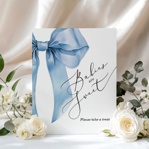 Poster Les bébés sont doux prenez une friandise bleu Arc