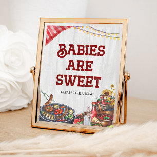 Poster Les bébés sont Jardin BBQ sucré Faveurs Baby showe