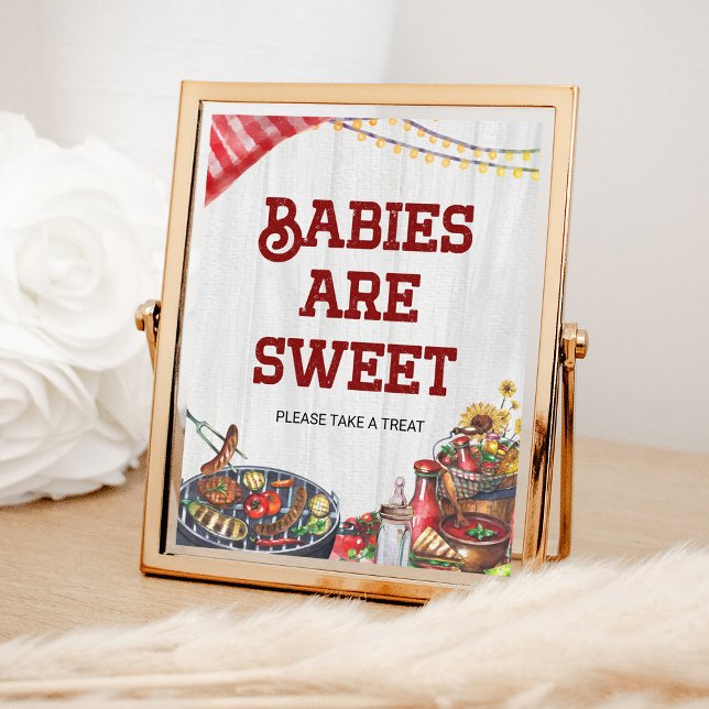Poster Les bébés sont Jardin BBQ sucré Faveurs Baby showe (Créateur téléchargé)