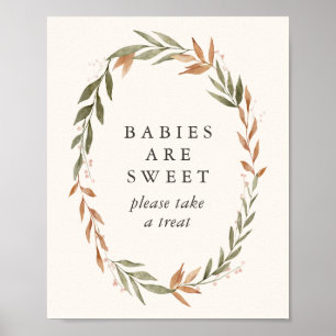 Poster Les Bébés Sont Sucré Élégant Baby shower de gerbe 
