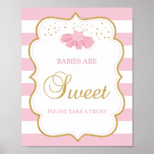 Poster Les bébés tutu habillent doux signe rose rayures o