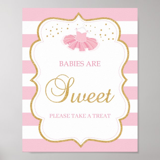 Poster Les bébés tutu habillent doux signe rose rayures o (Devant)