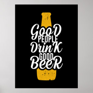 Poster Les bonnes personnes boivent une bonne bière