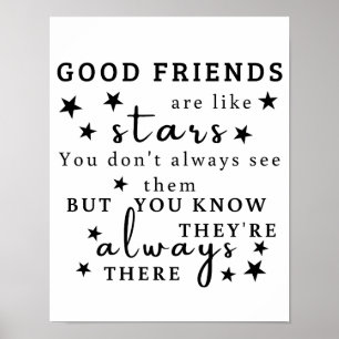 Poster Les bons amis sont comme des étoiles : Art de cita