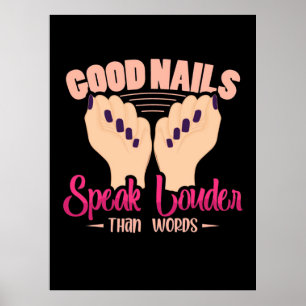 Poster Les Bons Ongles Parlent Plus Fort Que Les Mots