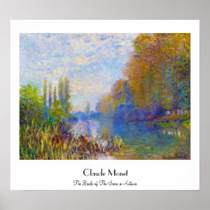 Poster Les bords de Seine à Claude Monet d'automne