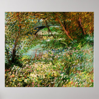 Poster Les bords de Seine au printemps - van Gogh