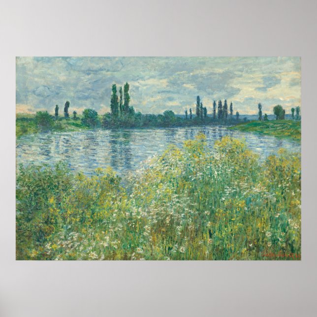 Poster Les bords de Seine - Claude Monet Fine Art (Devant)