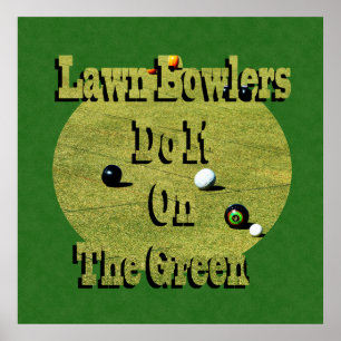 Poster Les Bowlers De Pelouse Le Font Sur Le Green, Poste
