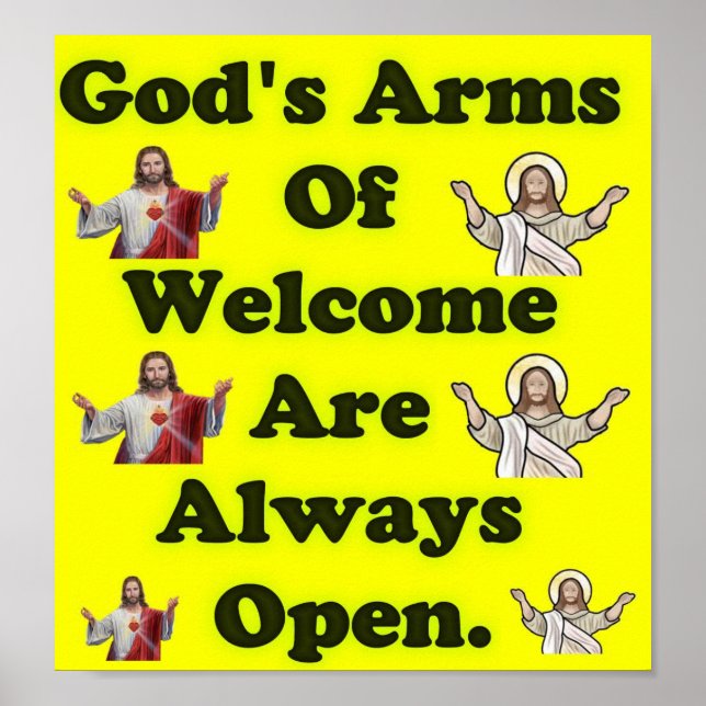 Poster Les Bras De Bienvenue De Dieu Sont Toujours Ouvert (Devant)