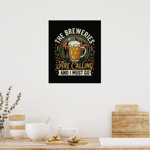 Poster Les brasseries appellent et je dois y aller