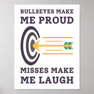 Poster Les Bullseyes Me Rendent Fière   Papa au tir à l'a