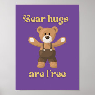 Poster Les câlins d'ours sont gratuits