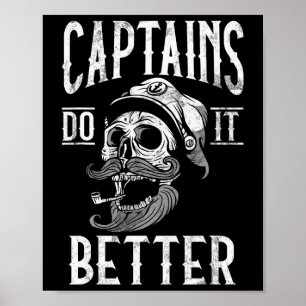 Poster Les capitaines font mieux capitaine de bateau 