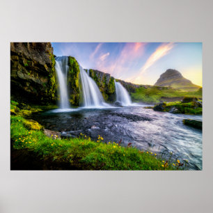 Poster Les cascades   Kirkjufellsfoss, Islande